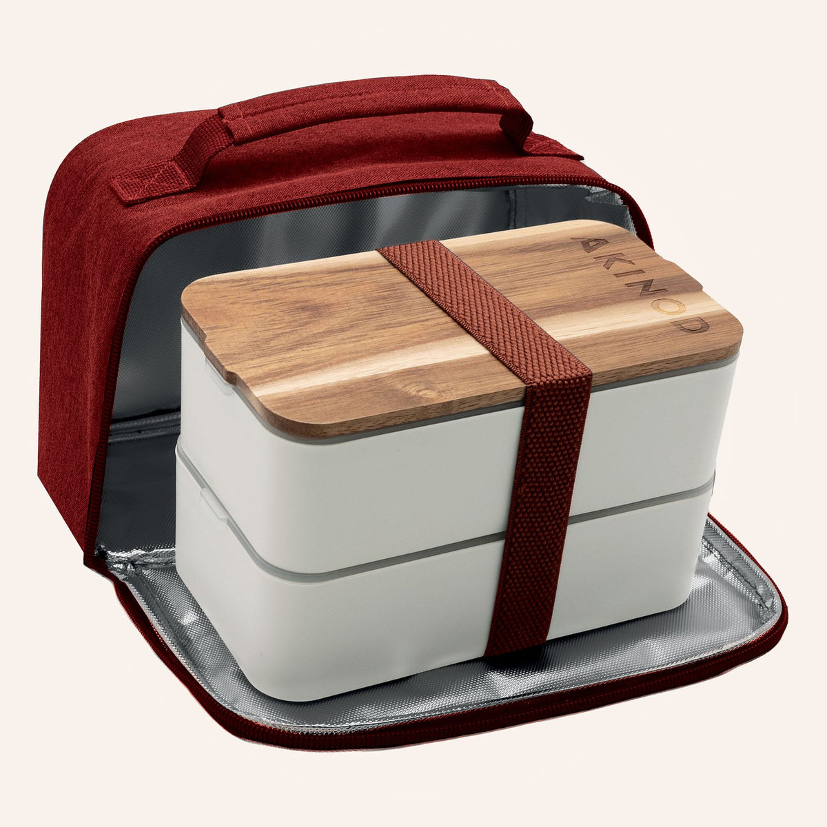 Bento + Lunch bag 11:58, Blanc / Terracotta
