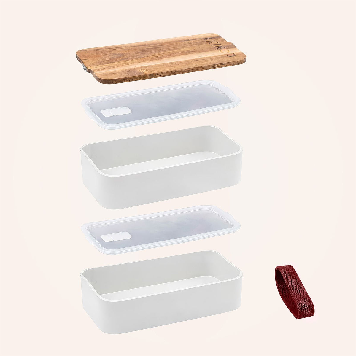 Bento + Lunch bag 11:58, Blanc / Terracotta