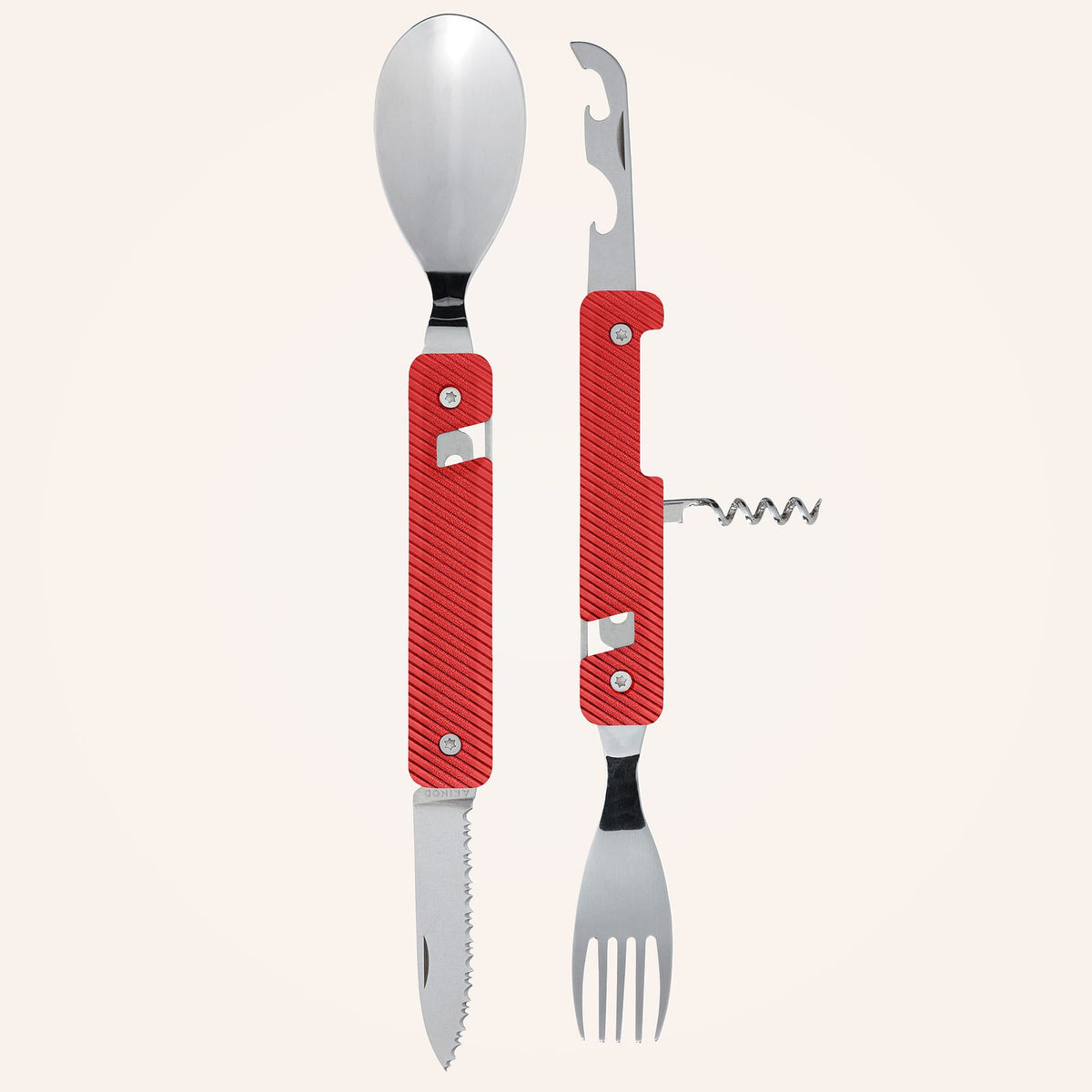 Couverts multifonction 13:25, Aluminium rouge