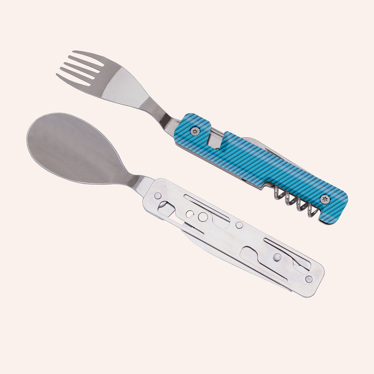 Couverts multifonction 13:25, Aluminium bleu lagon