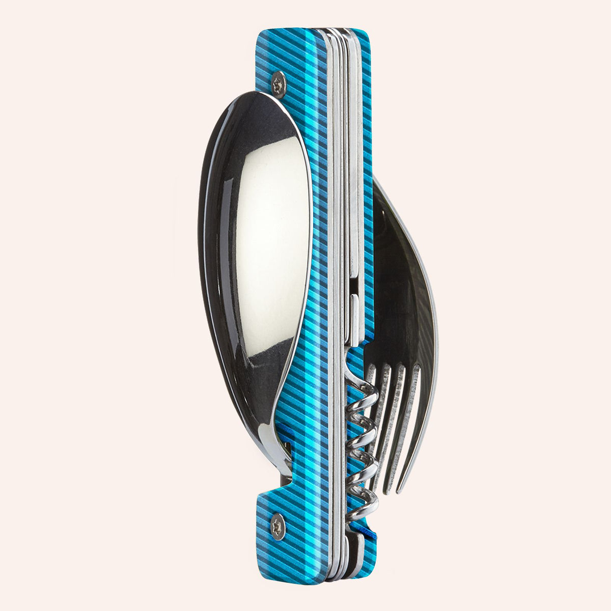 Couverts multifonction 13:25, Aluminium bleu lagon
