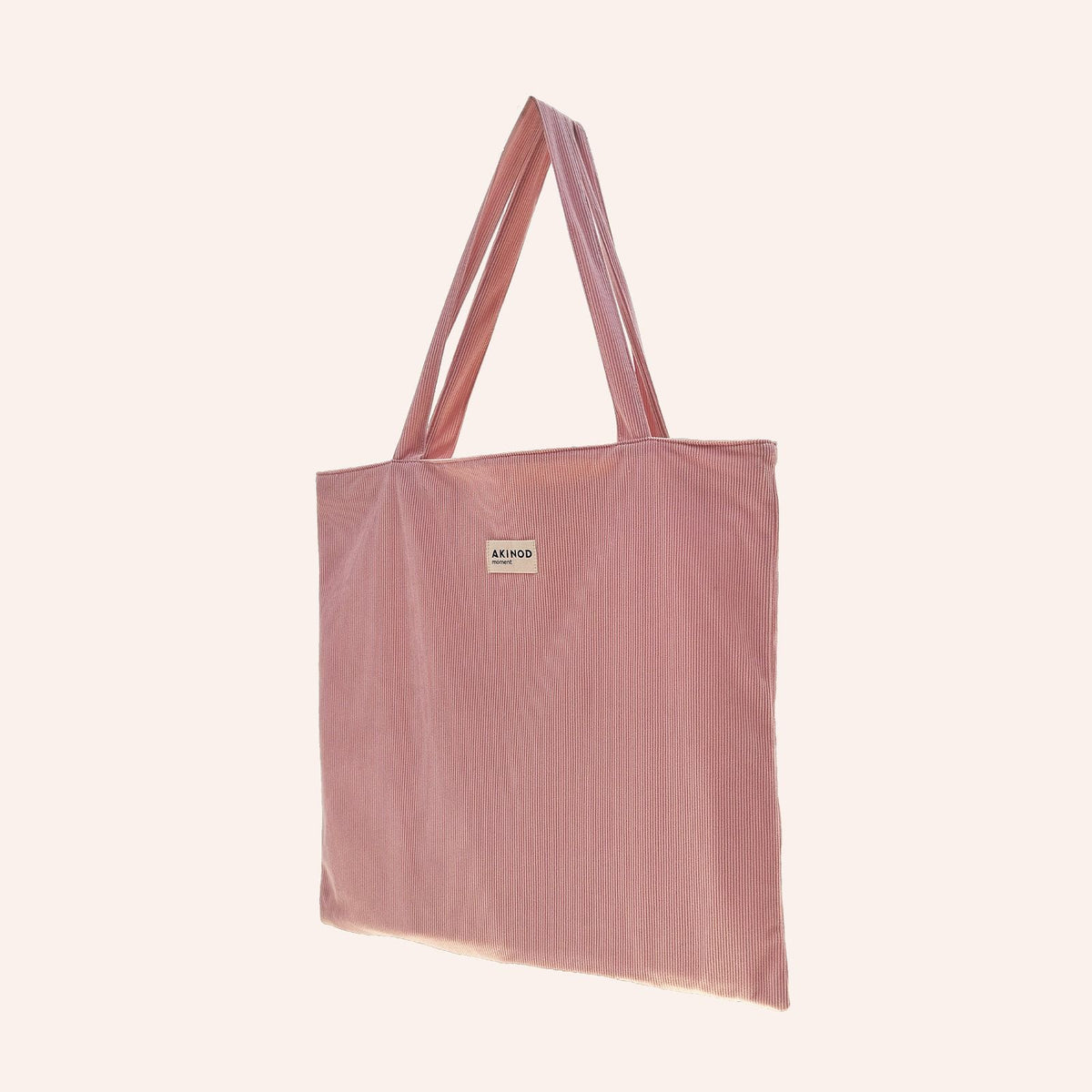 Pink corduroy tote bag