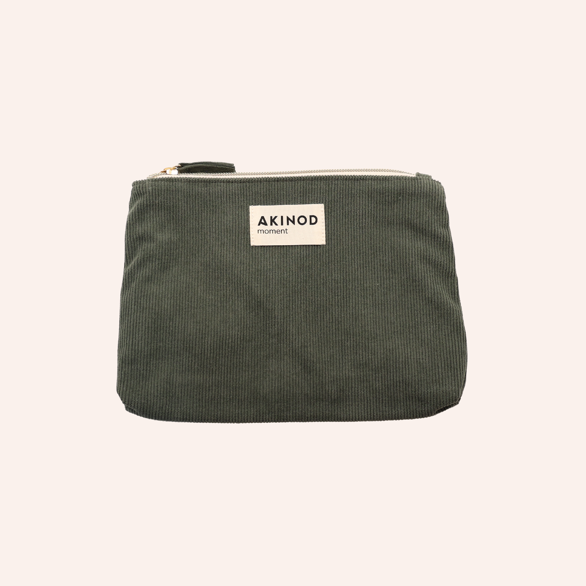 Green corduroy pouch