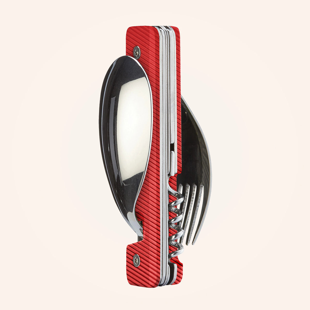 Multifonction Utensils 13:25, Red aluminum