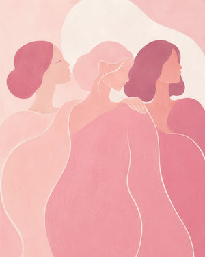 Aquarelle Octobre Rose, femmes réunies