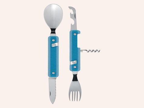 Multifonction Utensils 13:25, Lagoon blue aluminum