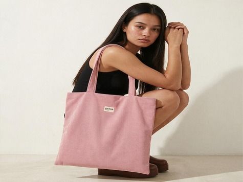 Totebag aus rosa Cord