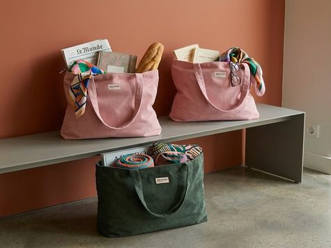 Totebag aus rosa Cord