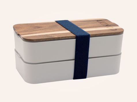 Bento + Lunch bag 11:58, Weiss / Jeansblau
