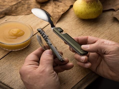Multifunction Cutlery 13h25, Green khaki aluminum