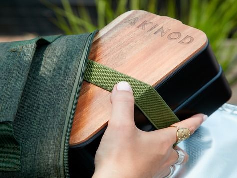 Bento + Lunch Bag 11h58, Black / Green khaki