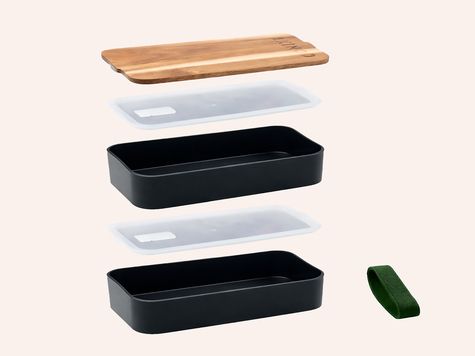 Bento + Lunch bag 11:58, Noir / Kaki