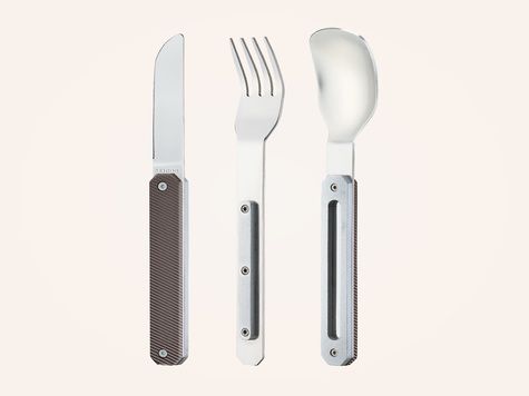Couverts Droits 12h34, Aluminium gris foncé