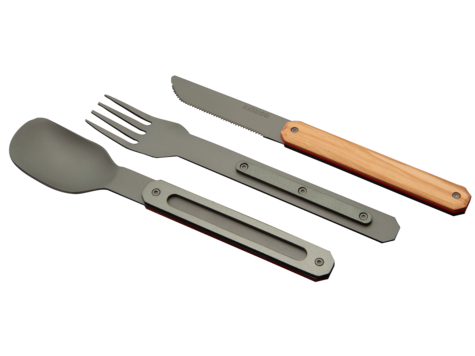 Straight Cutlery 12H34, Titanium, G10, Olive Wood