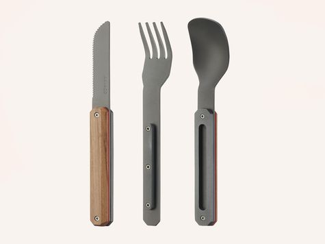 Straight Cutlery 12hh34, Titanium, Olive wood